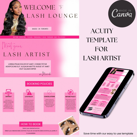 Pink Acuity Website Template for Lash Artist