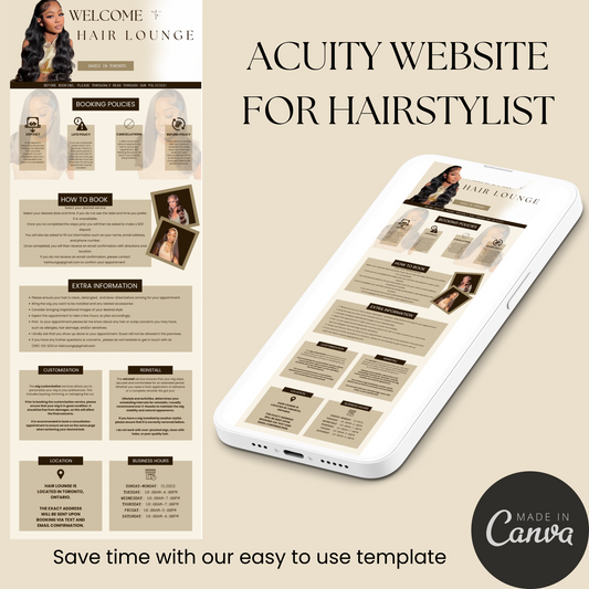 Nude Acuity Website Template for Hair Stylist