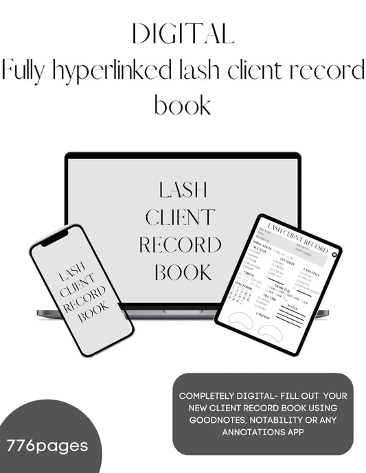 Digital Lash Client Record Book