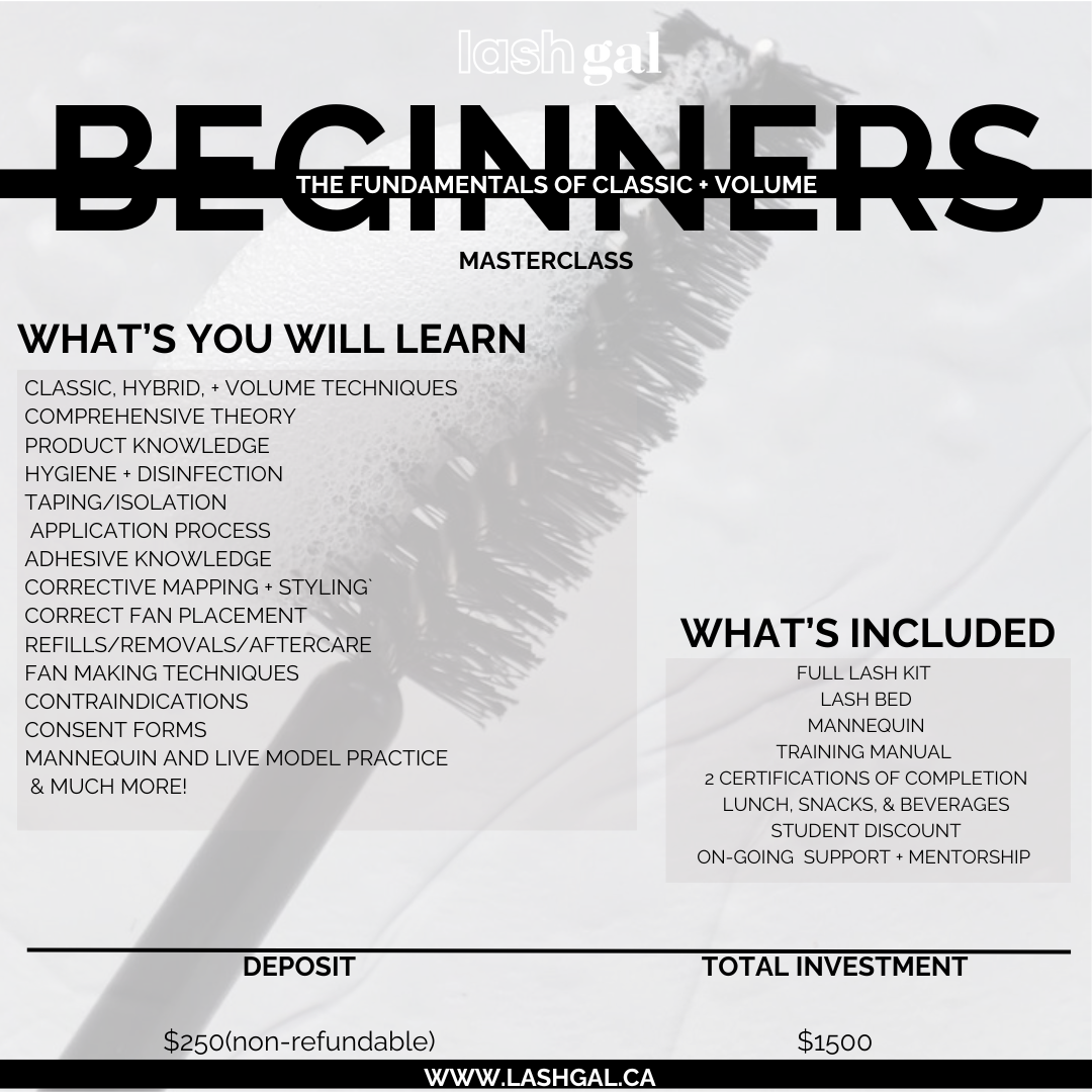 1:1 Beginner Classic + Volume Masterclass (3 DAYS)